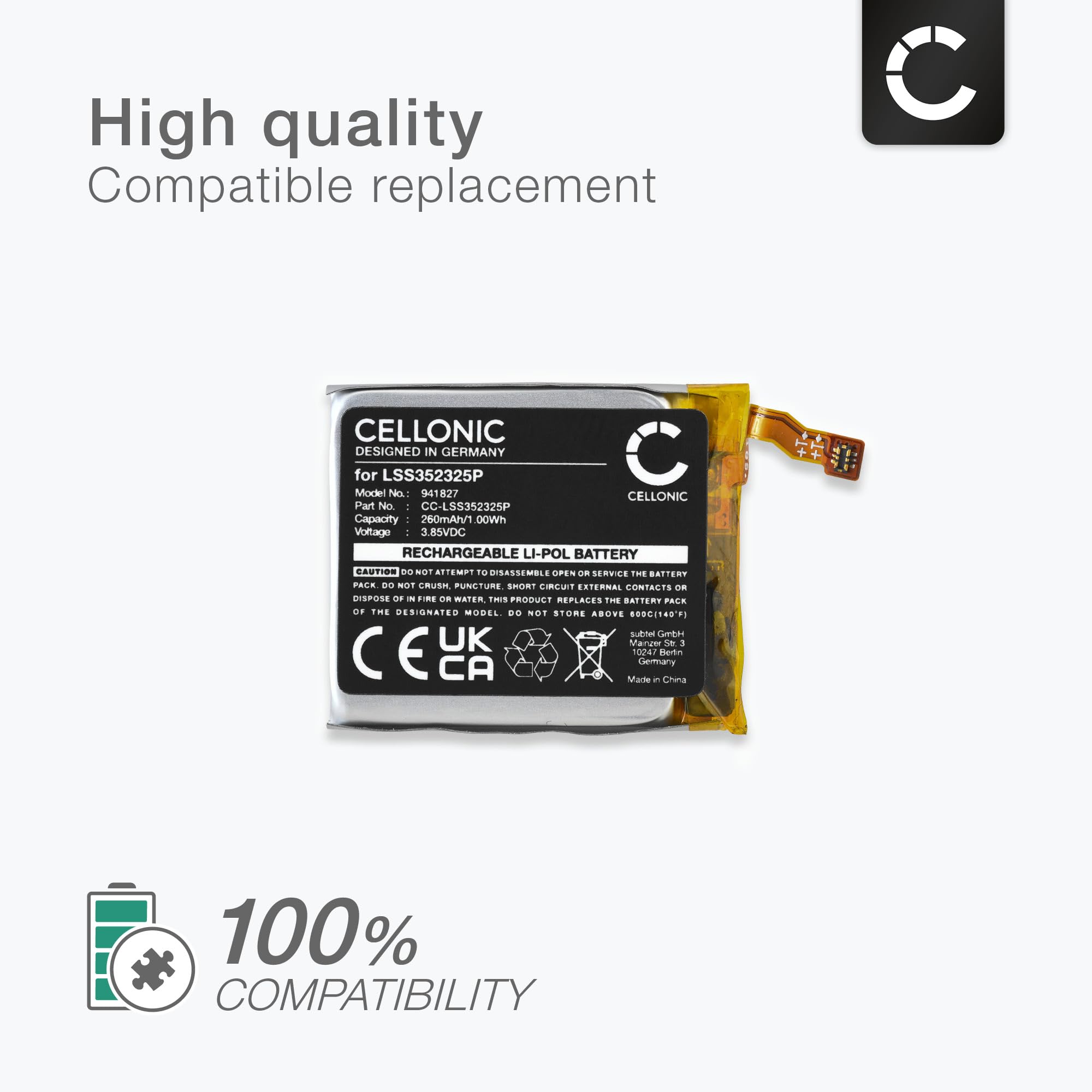 Charge UPGRADE Battery For Fitbit FB406 Li Polymer Mobile Phone