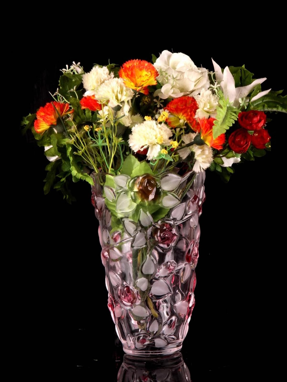 Briful Vase Décoratif En Verre De 23,5 Cm De Haut Avec Base En Forme D'étoile, Vases à Fleurs En Cristal Transparent Pour Table, Vases Minimalistes