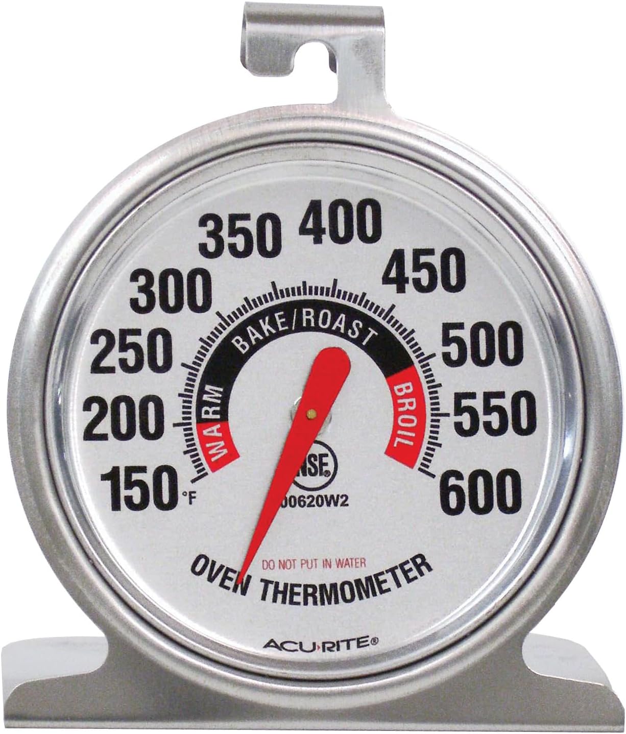 AcuRite 00620A2 Stainless Steel Oven Thermometer (150°F to 600°F)