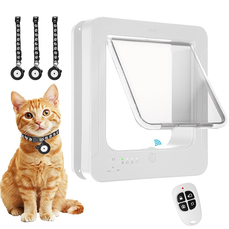 Porta para Gatos com Sensor RFID e Trava de 4 Vias BROTEX M1, 30,48 x 25,4 cm, 1 unidade
