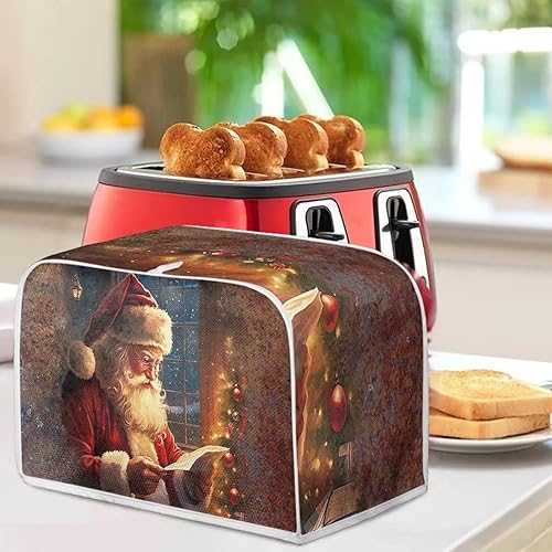 Miniatura 4 de Cubierta para tostadora con estampado de Papá Noel, 2 rebanadas de ranura ancha, para electrodomésticos de cocina, cubiertas duraderas para hacer