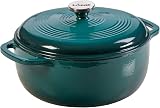 Lodge EC6D38 Enameled Cast Iron Dutch Oven, 6-Quart, Lagoon - 1