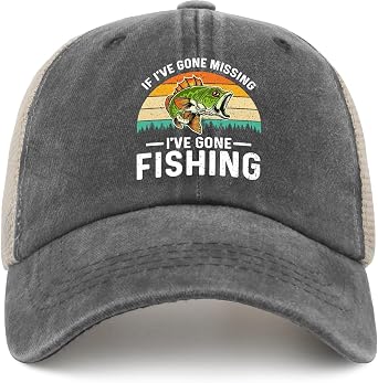 Funny Fishing Hat Here Fishy Fishy Fishy Cap Men Baseball Hats Cute Hat