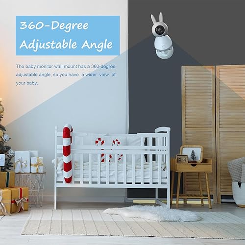 Miniatura 3 de Soporte de pared ajustable para monitor de bebé compatible con BOIFUN Baby 6T 2S5S, ARENTI P2Q B2, ieGeek Baby 1T, DEATTI BM101-M, soporte de pared