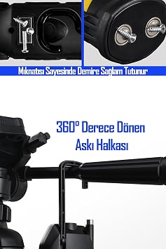 El Feneri 4 Modlu 90° Akrobat LED Çalışma Işığı İş Lambası Darbeye Dayanıklı Mıknatıslı Fener 8W