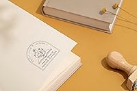 Vista 5 de Stamp by Me de la biblioteca de sello de libro en relieve libro floral redondo grabado de goma personalizado sello de maestro