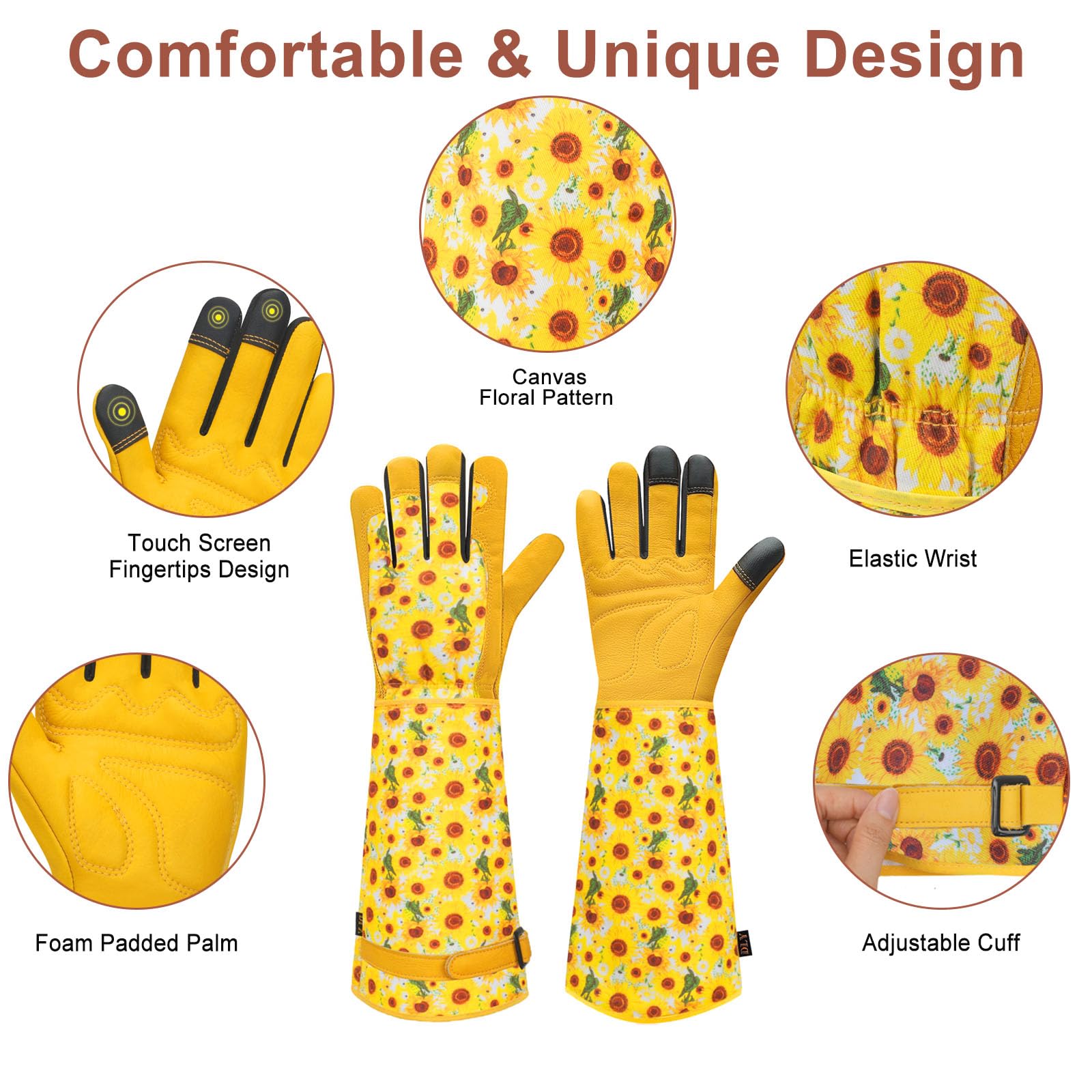 DLY Gardening-Gloves-for-Women, Breathable and Comfortable Long-Leather-Garden-Gloves - Image 2
