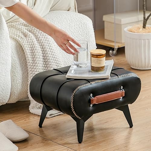Miniatura 2 de Reposapiés pequeño  Reposapiés de piel sintética elegante y funcional para asientos adicionales en la sala de estar, entrada u oficina