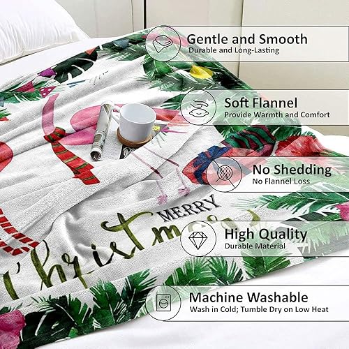 Vista 27 de LUVIVIHOME Manta de Feliz Navidad, bolas de Navidad azules doradas, manta de invierno con copos de nieve, manta individual, acogedora manta cálida