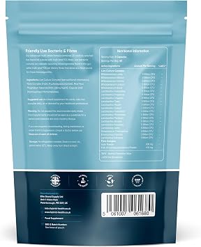 Hybrid Health Pre & Pro-Bio Cultures - 2 Months Supply, 100 Billion CFU, 20 Live Cultures with Fibres, Multi-Strain Daily Pro Bio Cultures for Men & Women, Vegan