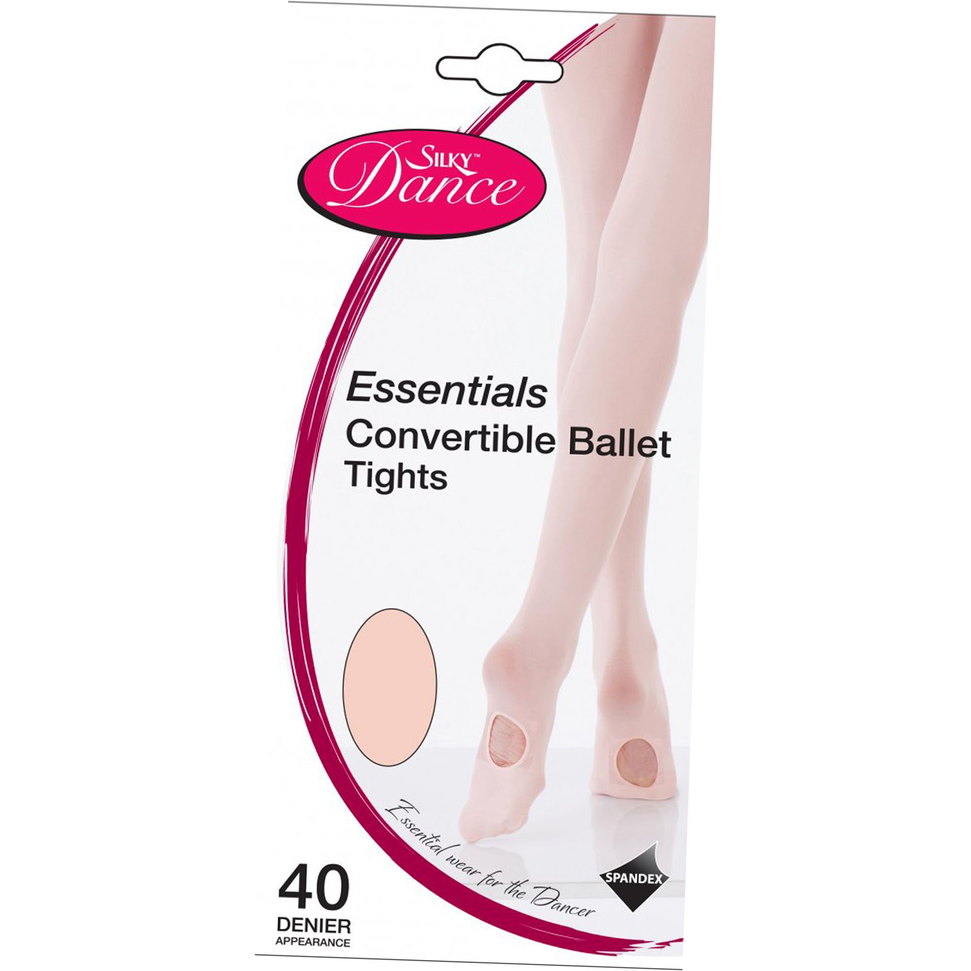 TeddyT's Women's Silky 40 Denier Theatrical Pink Convertible Ballet Tights (Small Adult)