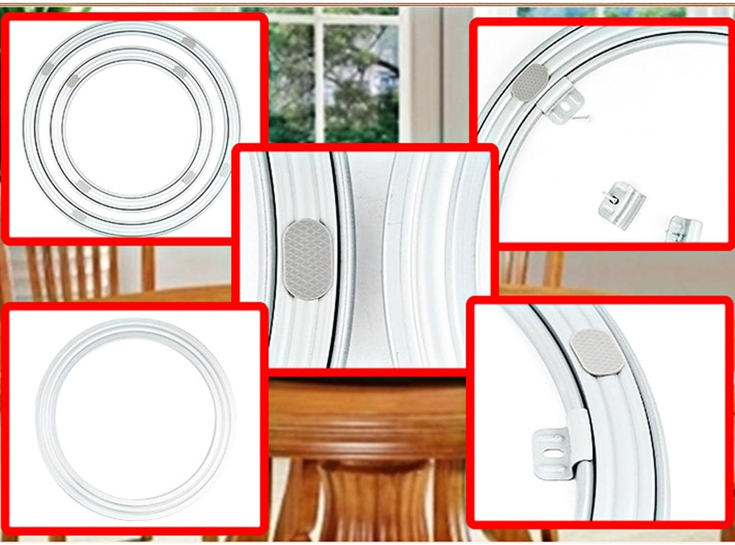 Solid Wood Dining Table Turntable Base with Bearings, Heavy-Duty Rotating Track, usable from 30-60CM.(30cm)