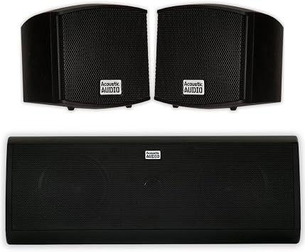 Acoustic Audio AA321B and AA40CB Indoor Speakers Home Theater 3 Speaker Set