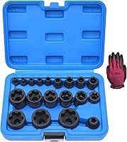 Vista 10 de E-Torx Juego de zócalos, 14 piezas hembra E-Torx Star Socket Set, 1/4" 3/8" 1/2" Drive, E4 a E24 Torque E Externo Juego de zócalos, 14pcs Star
