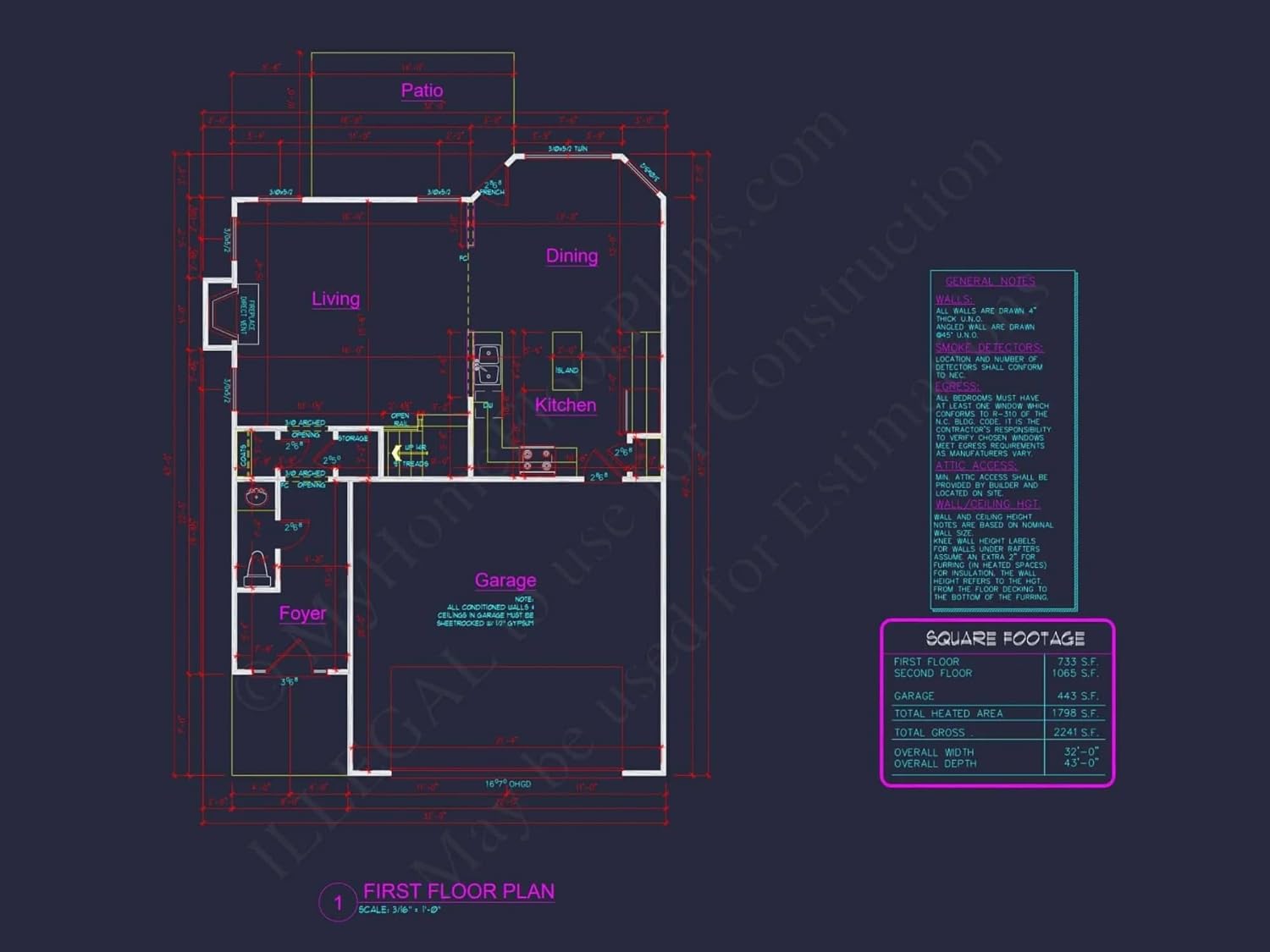 11-1436B House Plan -Traditional Colonial Home Plan - 4-Bed, 2.5-Bath, 2,250 SF
