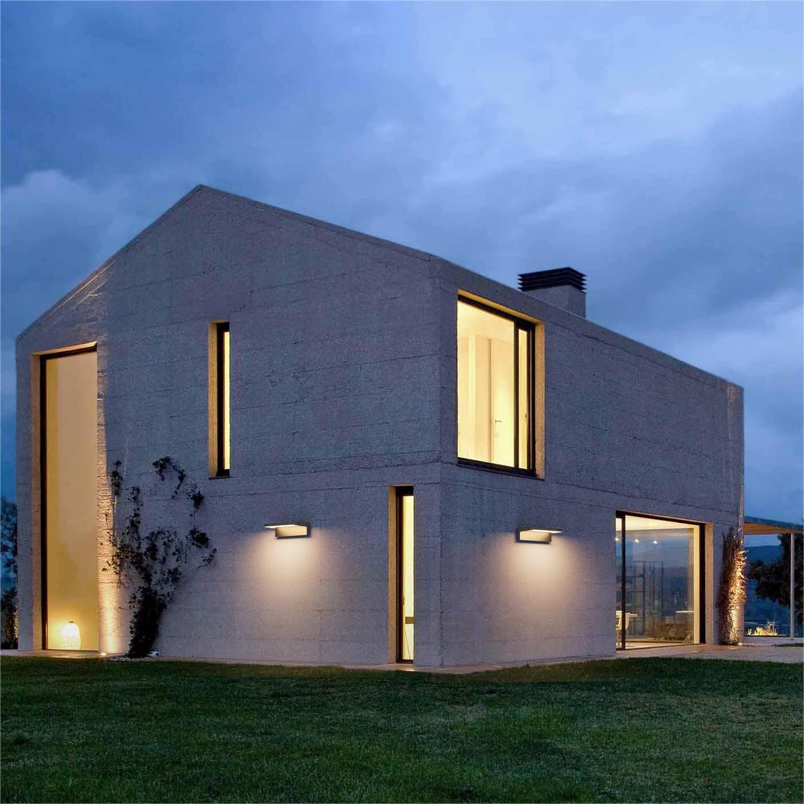 Klighten 45W Applique da Esterno LED IP65, Luci da Parete Regolabile Lampade da Parete Esterno Interno Moderno in Alluminio per Ingresso Terrazza Giardini, 3480 Lumen, Bianco Caldo 3000K, Antracite