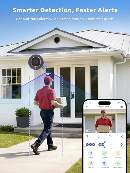 2K No Drill Window Security Camera with 18° Tilt Angle Mount, 2.4G & 5Ghz WiFi Cameras for Home Security, AI Human Detection, Color Night Vision - 5