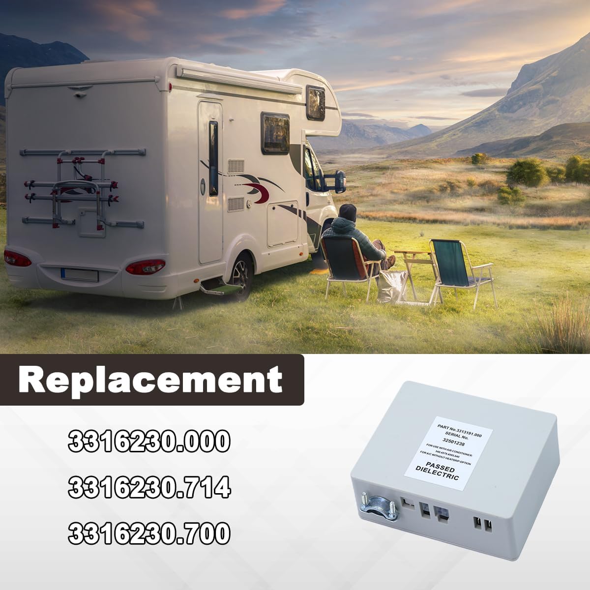 3316230.000RV Wall-Mounted Thermostat Relay Box Heating/Cooling Suitable for campervans/RV thermostats with Control Kits
