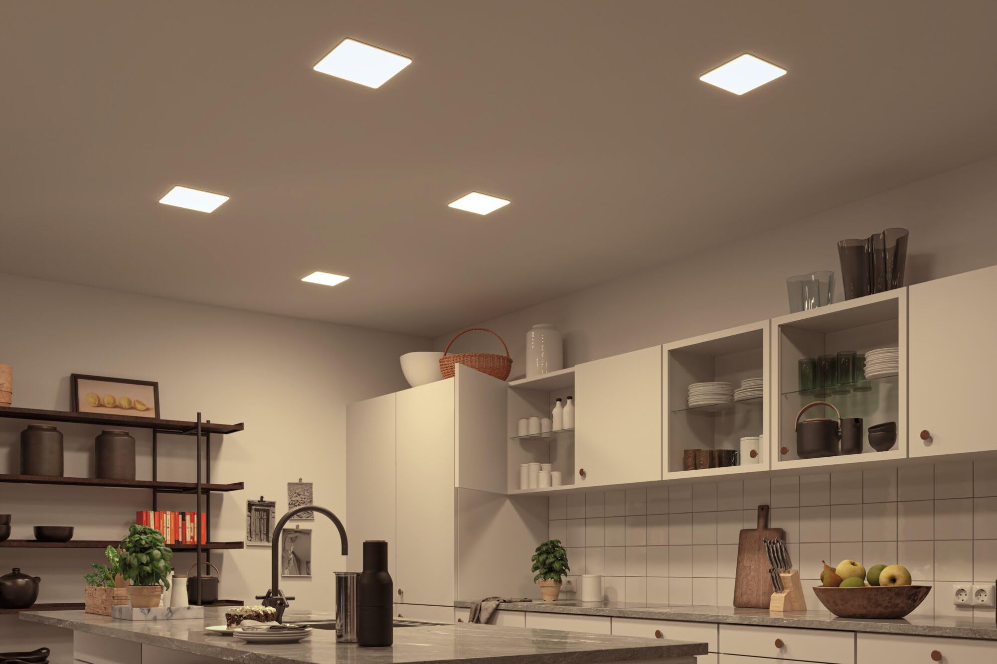 Paulmann 95379 panel LED, oprawa wpuszczana Veluna VariFit, IP44 White Switch 185x185mm czworok., w kompl. oprawa sufit.1x14 W przezr.tw.szt.3000 K