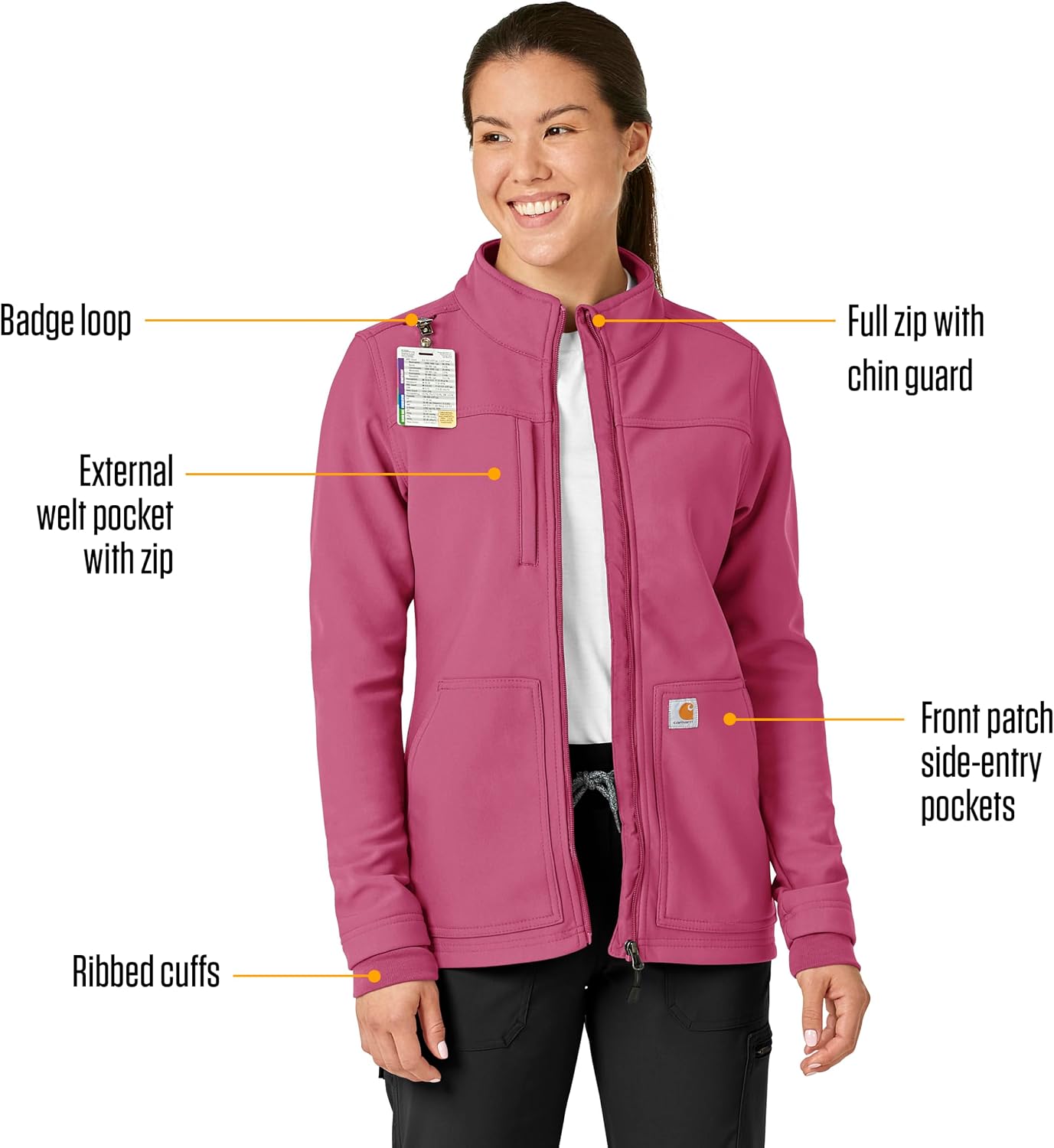 Carhartt Scrubs C81023 Women's Rugged Flex® Modern Fit Bonded Fleece Ja