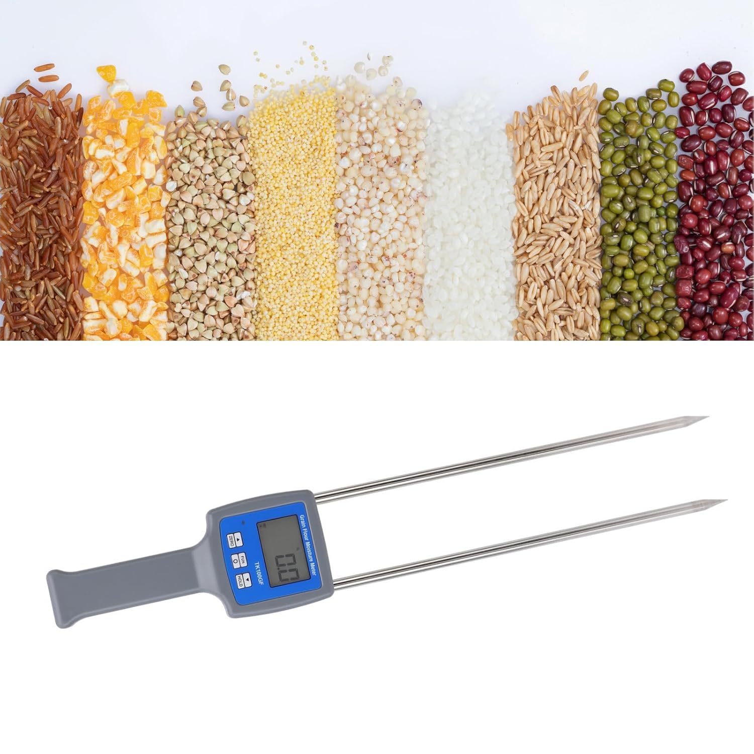 Digital Grain Humidity Meter Efficient Portable LCD Display Humidity Detector for WheatRye 18.03 X 2.95 X 1.30in