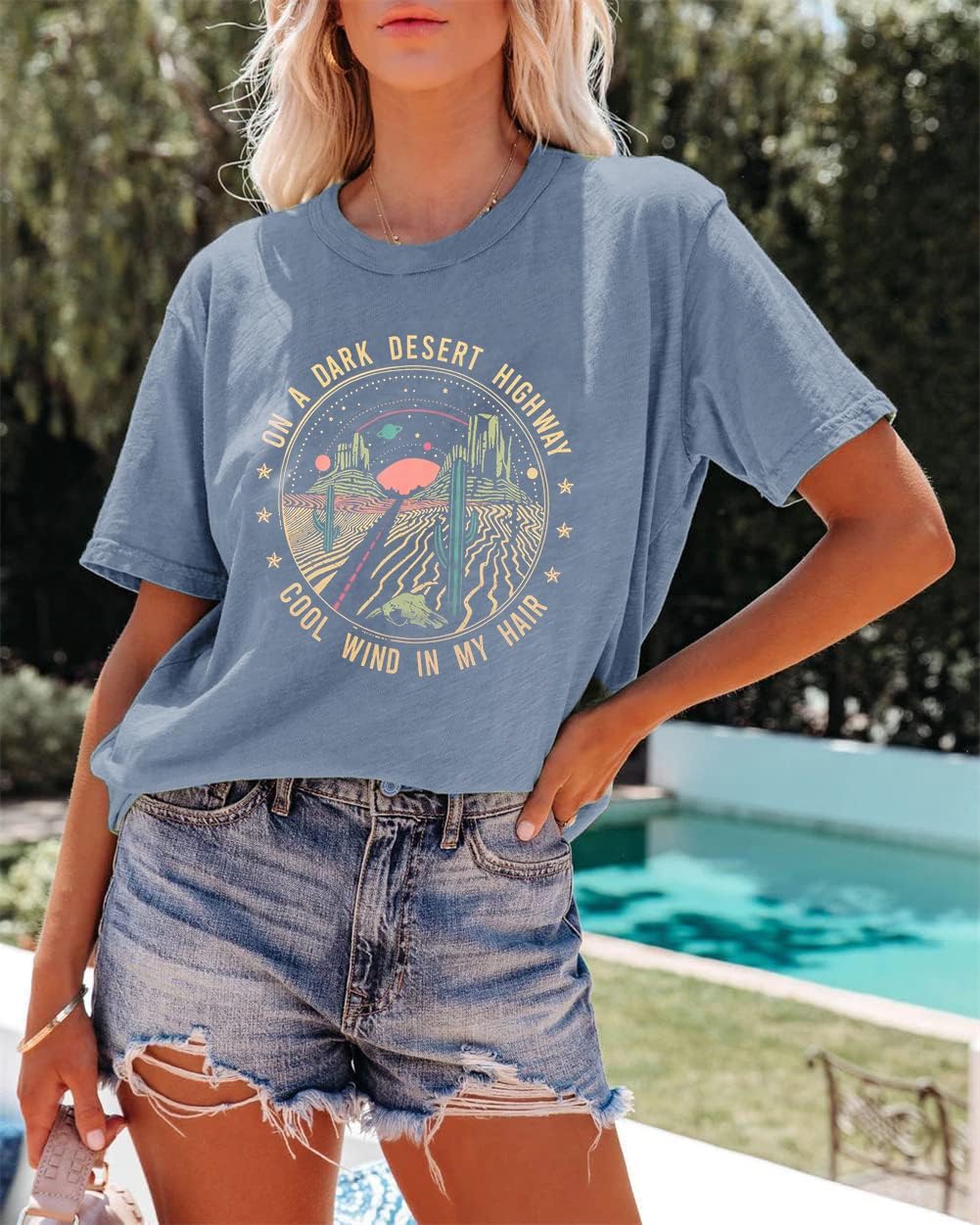 Adventure Shirts Sunrise Camping Hiking Activewear Road Trip Nature Cactus Workout Tee Top - Image 2