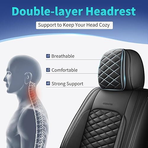 Miniatura 5 de Juego completo de fundas de asiento de automóvil, fundas universales de cuero para asientos de automóvil, protector de asiento de automóvil