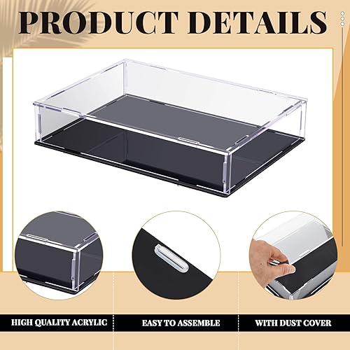 Miniatura 4 de Suzile Estuche de exhibición de libros de 10.5 x 7.5 x 2 pulgadas, caja protectora de acrílico transparente con base negra para exhibir figuras de