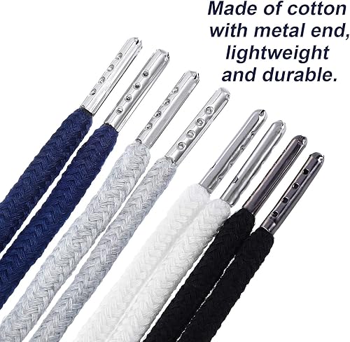 Miniatura 10 de Cordones de repuesto con cordón fácil de enhebrar para pantalones deportivos, pantalones cortos, pantalones, chaquetas (negro, blanco)