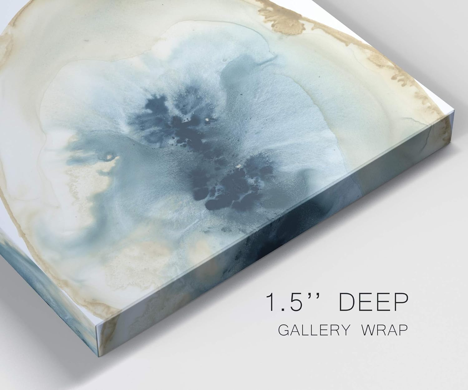 Renditions Gallery Square Canvas Wall Art: Neutral Geometric, Bright Fractal Floral, Modern Multicolor Nature & Animal Abstract Wall Art for Home & Office Cropped Geodes II - Ready to Hang (16x16)