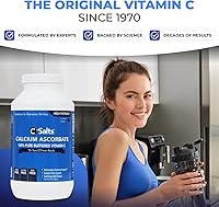 Vista 5 de C-Salts Polvo de vitamina C de ascorbato de calcio puro, bebida en polvo tamponada no ácida sin azúcar para apoyo inmunológico, protección