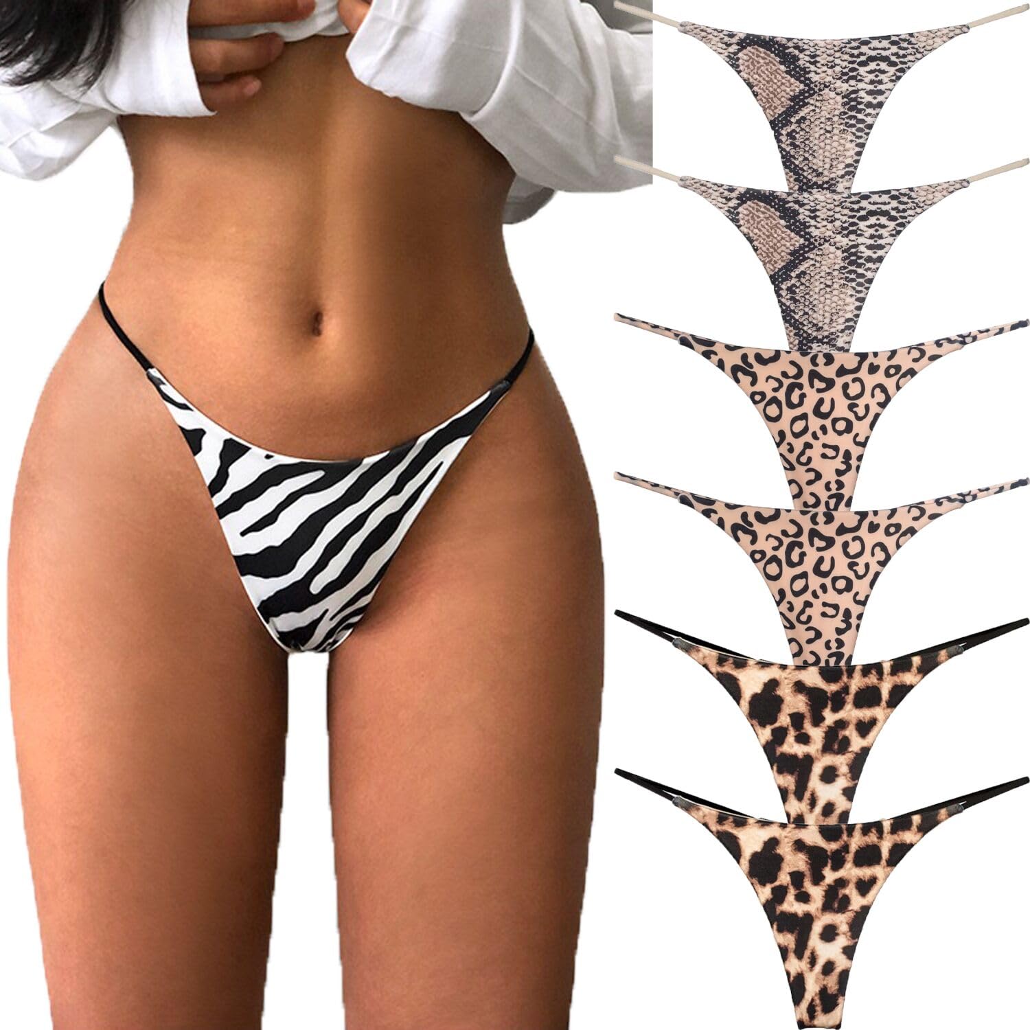 VISSAY Tanga para mujer, tanga de cintura baja con espalda en T de algodón sin costuras ropa interior sexy tanga de bikini tanga, 32 amarillo, XXL