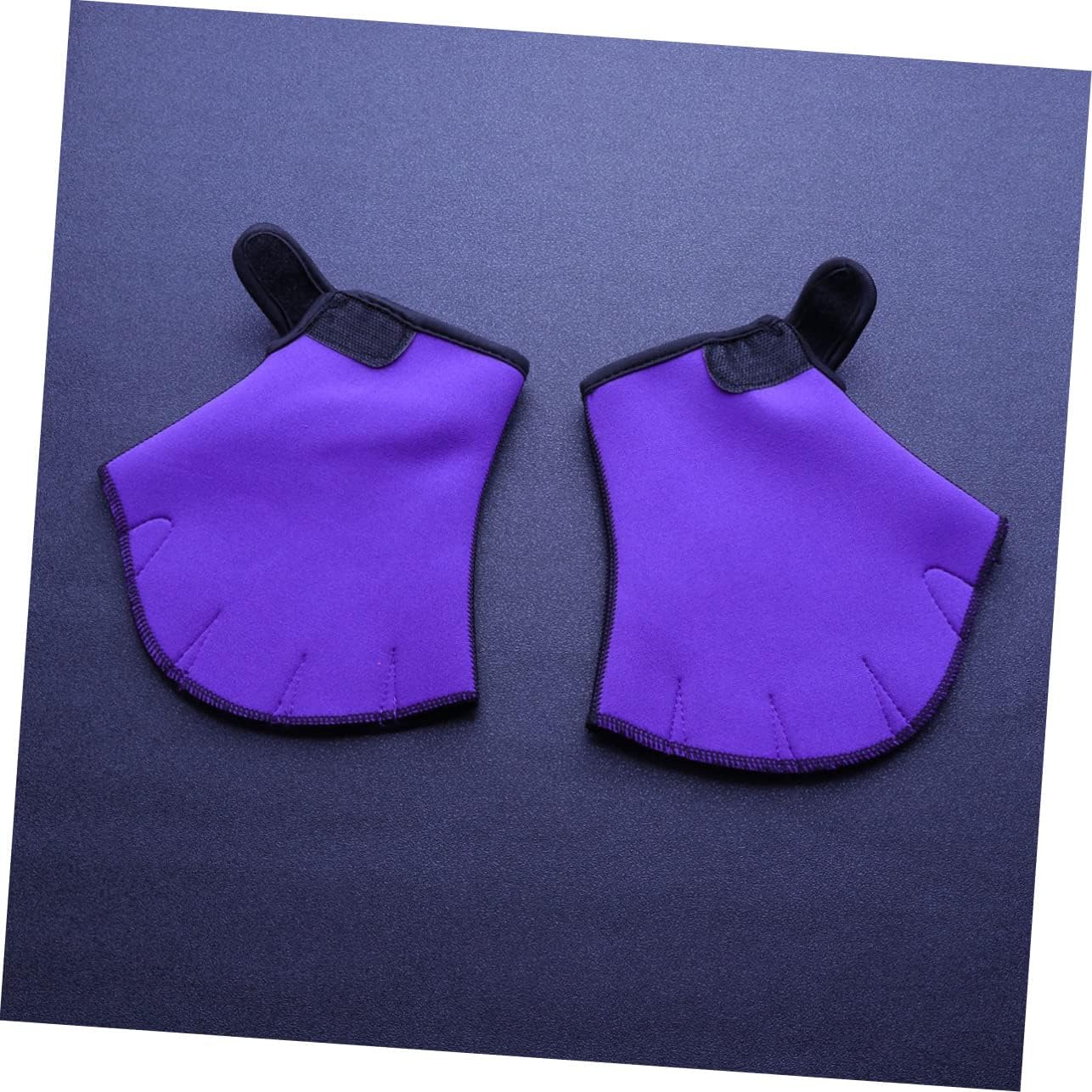 Purple Swim Gloves 1 Pair Webbed Paddle Training Gloves Nylon | Hook and Loop Wrist Closure, Soft Aquatic Resistance Training, Half Finger Design, Tone and Strengthen Muscles