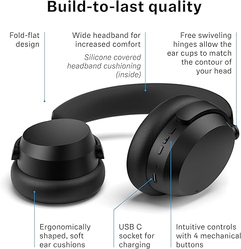 Miniatura 12 de Sennheiser ACCENTUM - Audífonos inalámbricos Bluetooth – Batería de 50 horas, audio, cancelación de ruido híbrida (ANC), comodidad durante todo