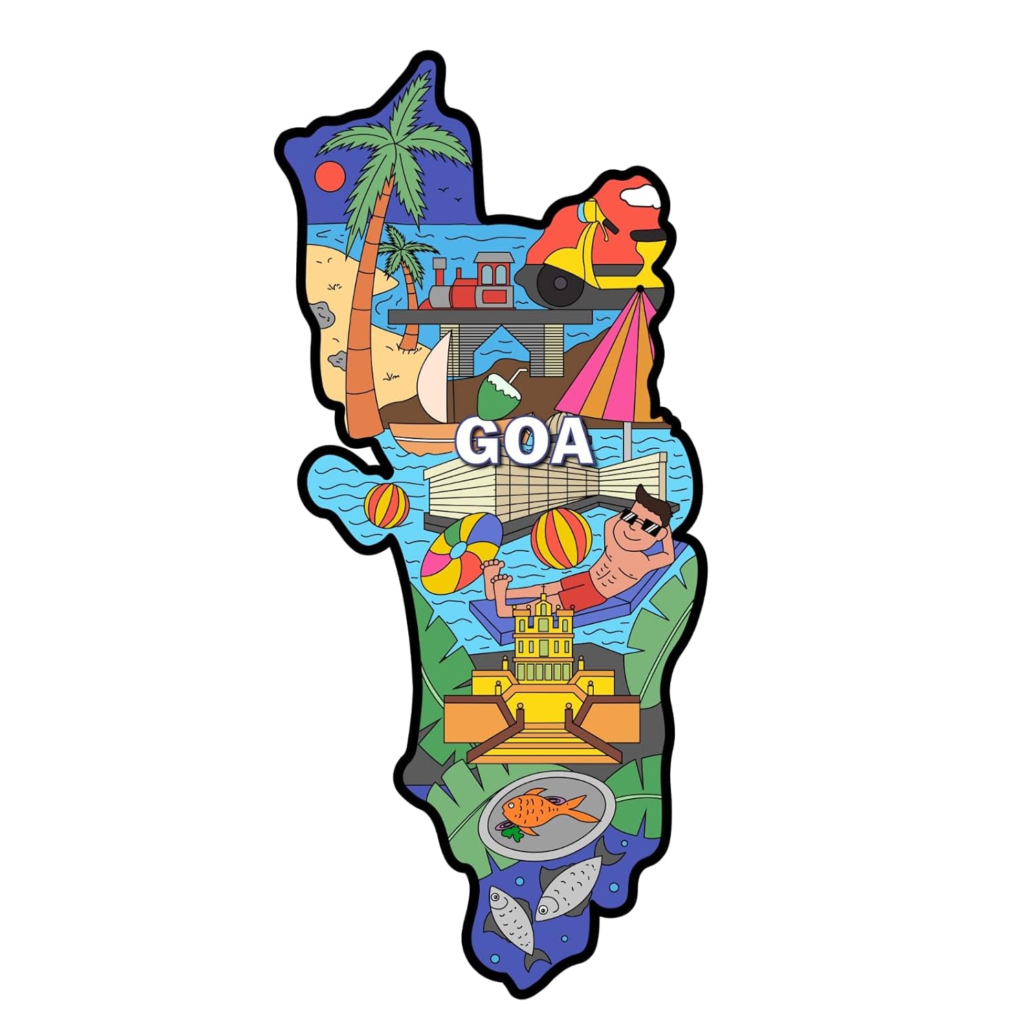 Buy Skywalk India Souvenir Wooden MDF Goa Fridge (Multicolour