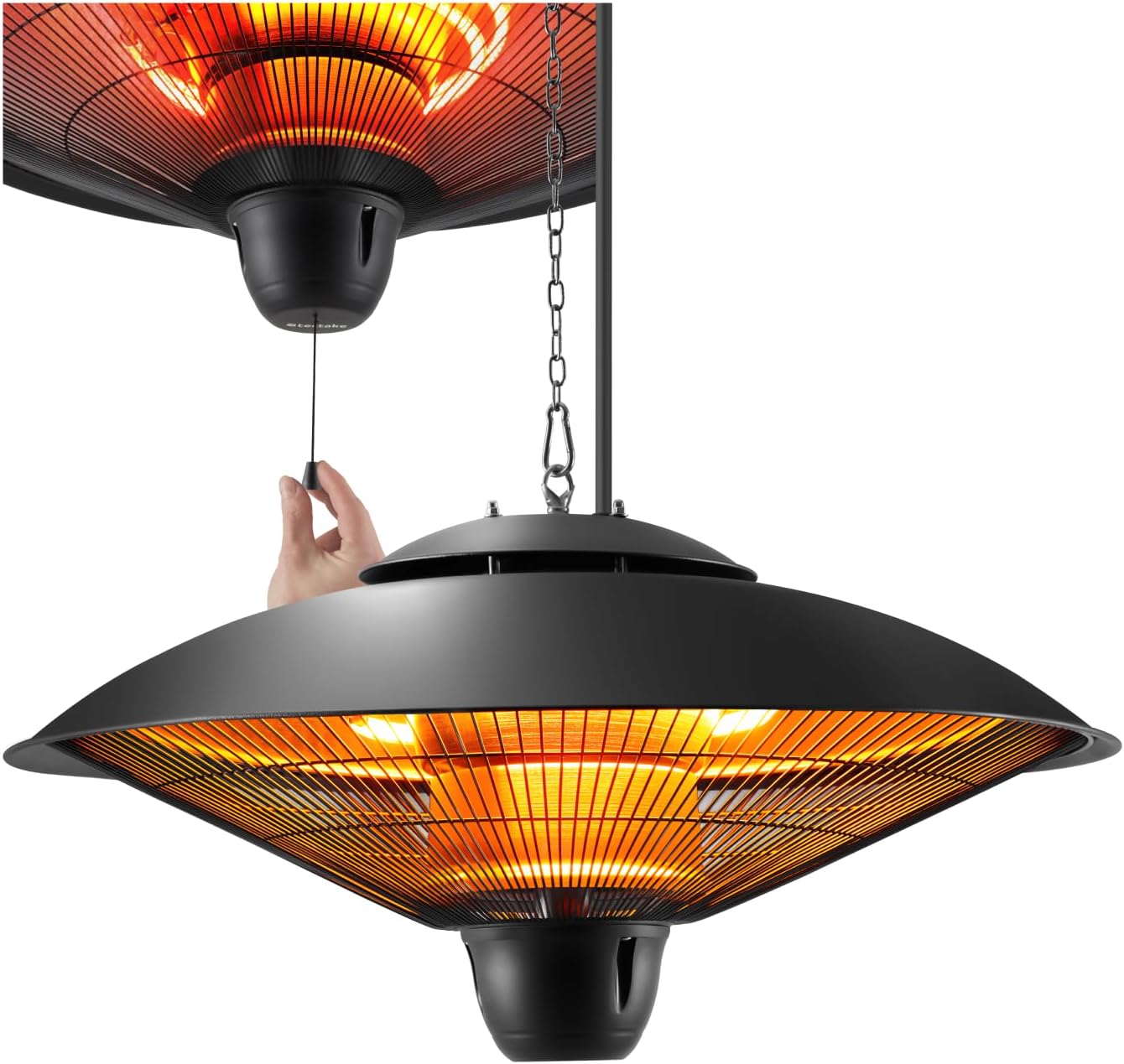 tectake® Infrarot Heizstrahler hängend, Deckenheizung, Infrarotstrahler Lampe zum Aufhängen an Decke, outdoor und indoor Infraroth