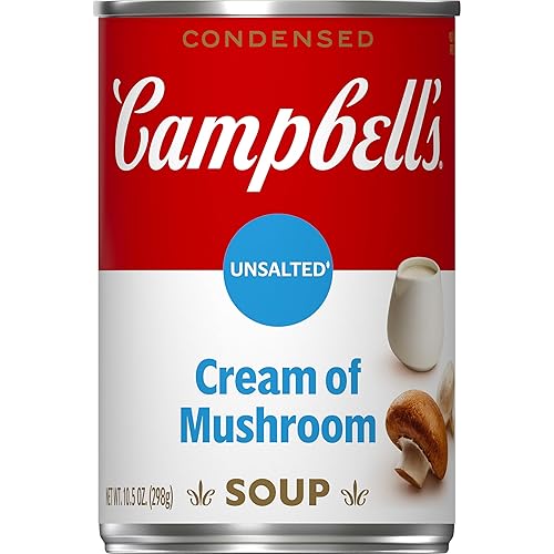 Miniatura 27 de Campbell's Crema condensada sin sal de sopa de champiñones, lata de 10.5 onzas (paquete de 12), marca es Campbell''s