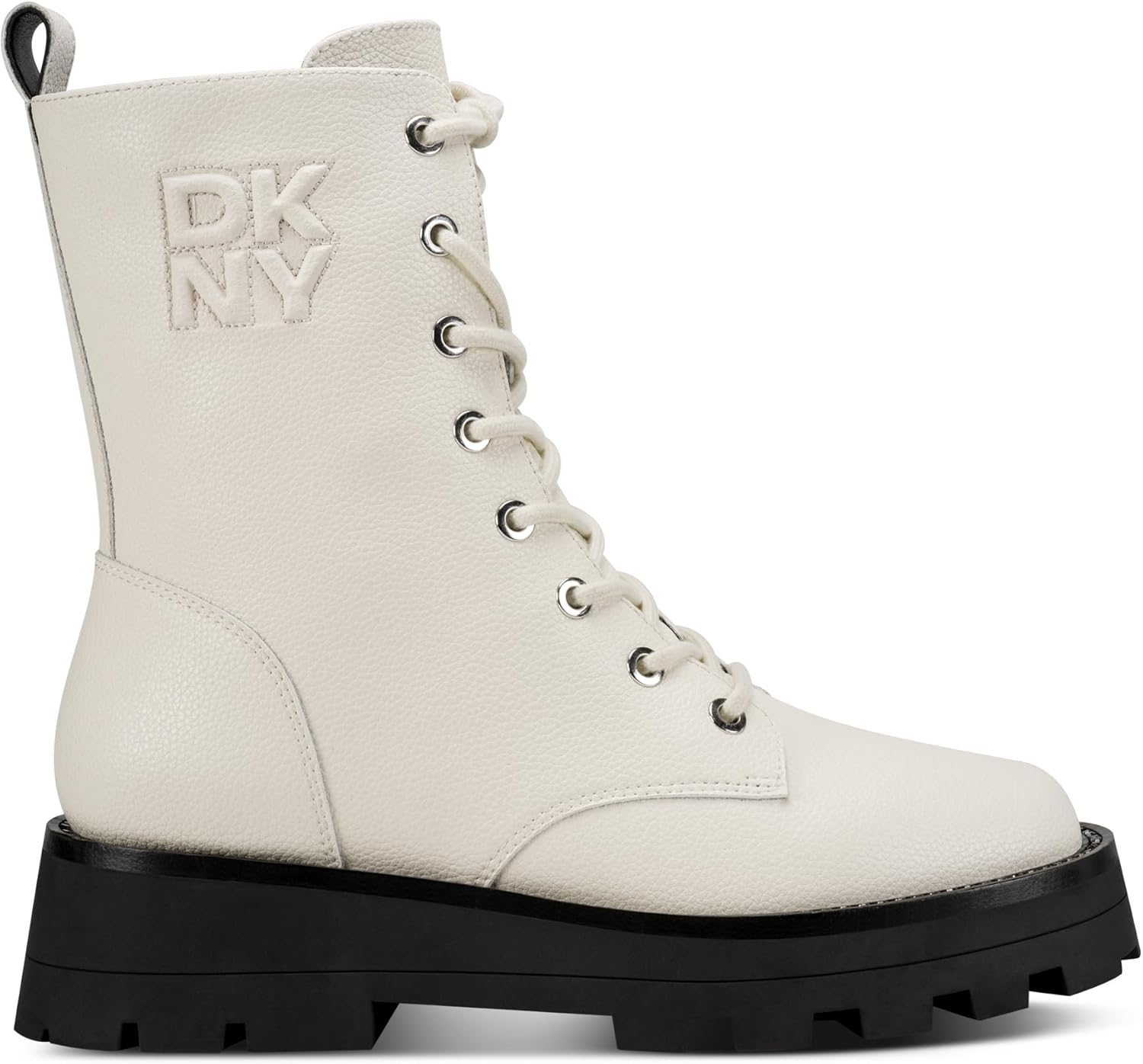 DKNY womens Sejal Lace Up Combat Boot With Logo Detail - Image 5