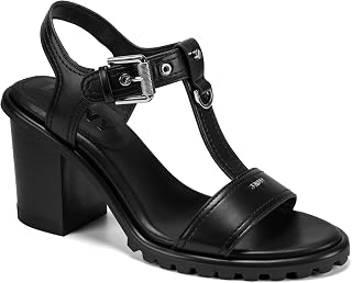 DKNY Womens Marg T-Strap Dress Heel with Adjustable Belt Strap