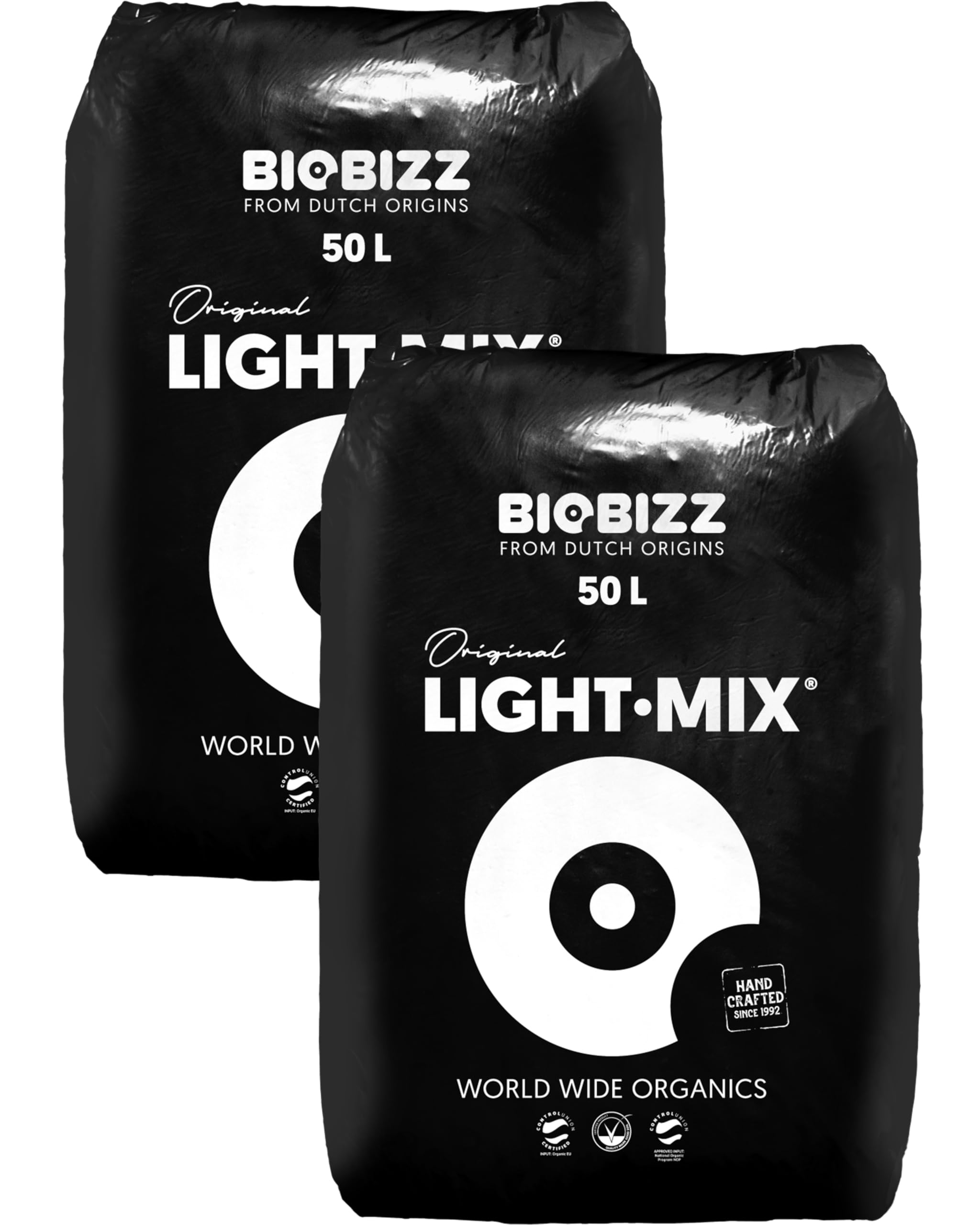 Growkingz Biobizz Lightmix 100 Liter, Biobizz Light Mix 2 x 50L Säcke, Gesamt 100L, Grow Erde Growererde