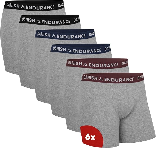 DANISH ENDURANCE Calzoncillos Boxer Hombre, Algodón, Ropa Interior, 6 Pack