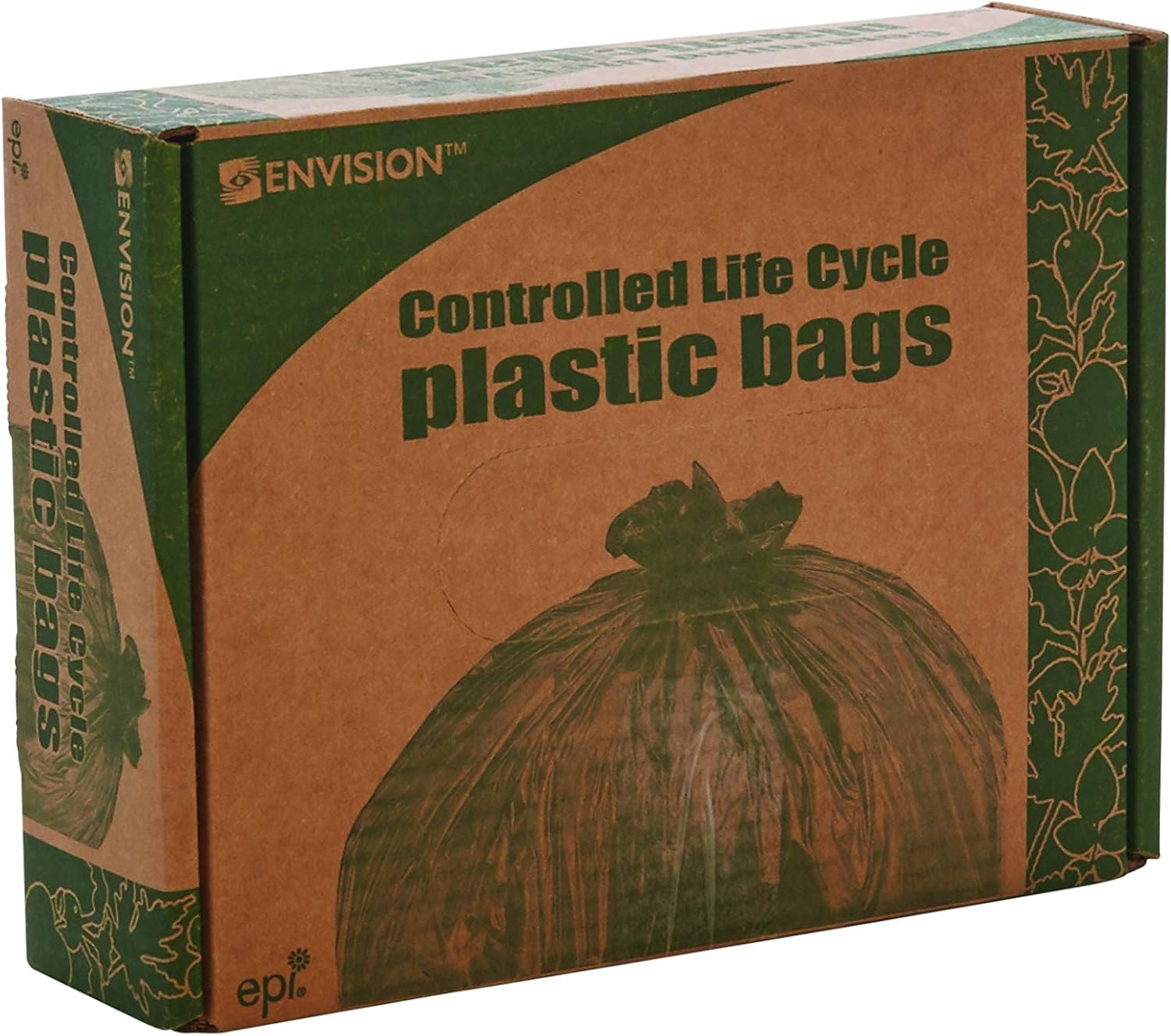 Stout by Envision 13 Gallon 24" x 30" Controlled Life-Cycle Plastic Trash Bags, 120 Bags Per Case, White, Made in America (G2430W70)