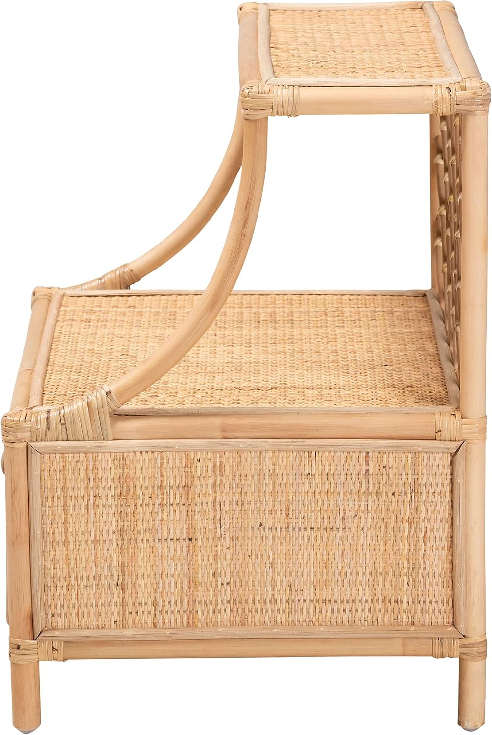 bali & pari Lalo Modern Bohemian Natural Rattan 1-Drawer Nightstand