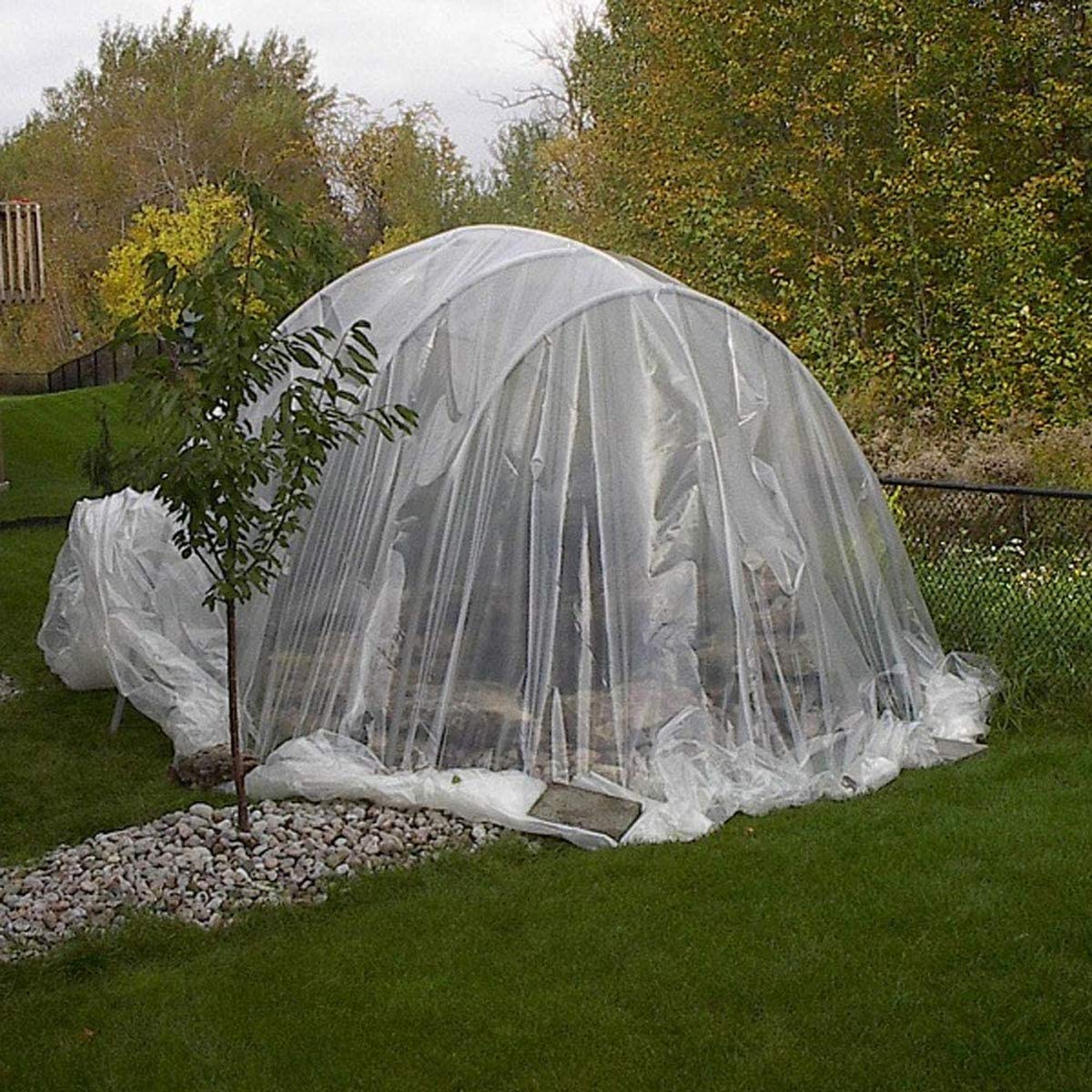 Lona Impermeable Transparente 5x6 Metros - Toldo Reforzado Para Invernadero, Balcón, Coches, Piscinas