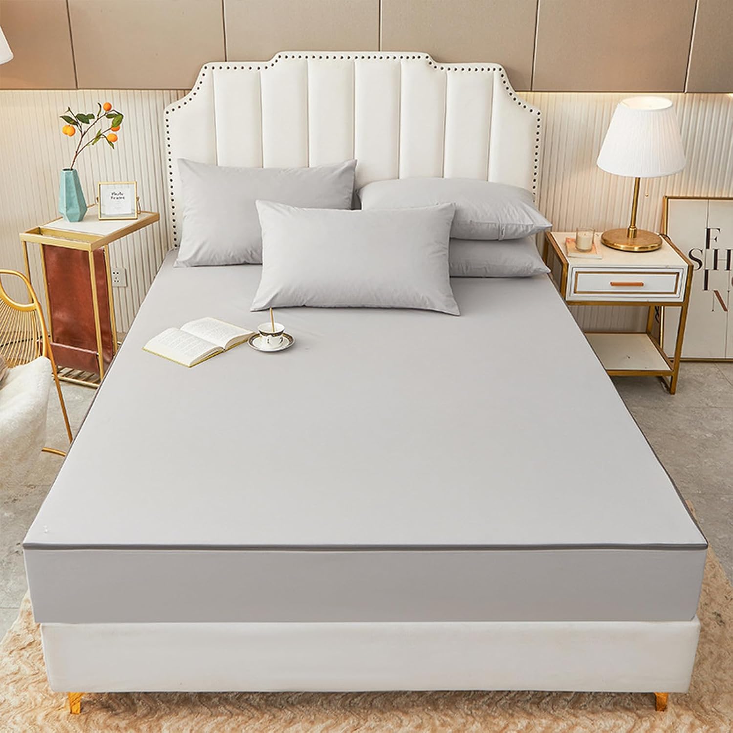 KLUOT Waterproof Fitted Sheet 200 x 220 + 20 cm Skinfriendly