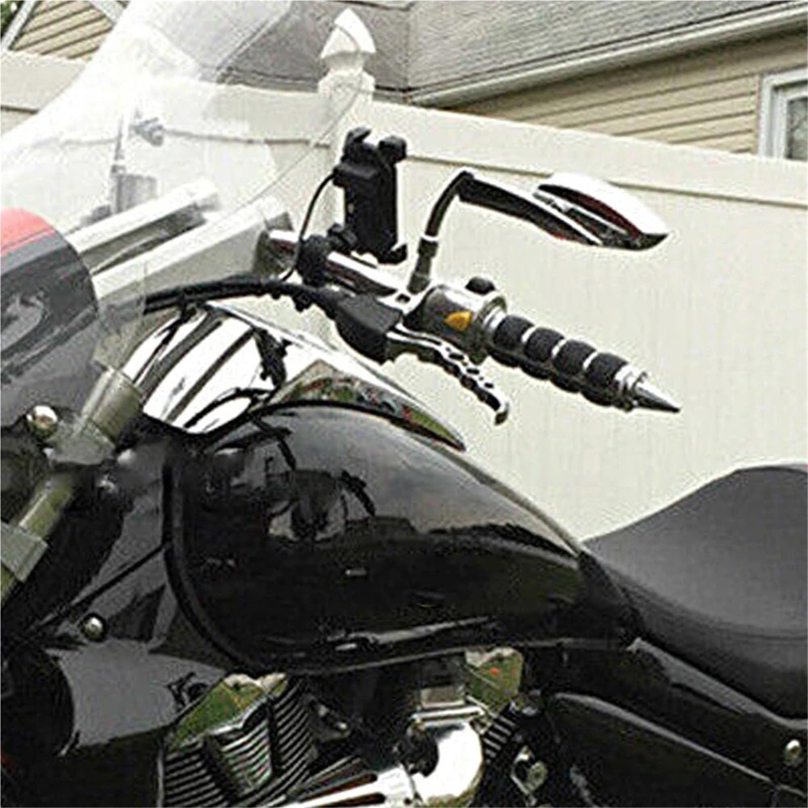 uchwyty kierownicy 2 szt. 22 mm aluminiowe, gumowe uchwyty kierownicy motocyklowej z kolcami w kształcie płomienia, Pasuje do motocykli, quadów i skuterów