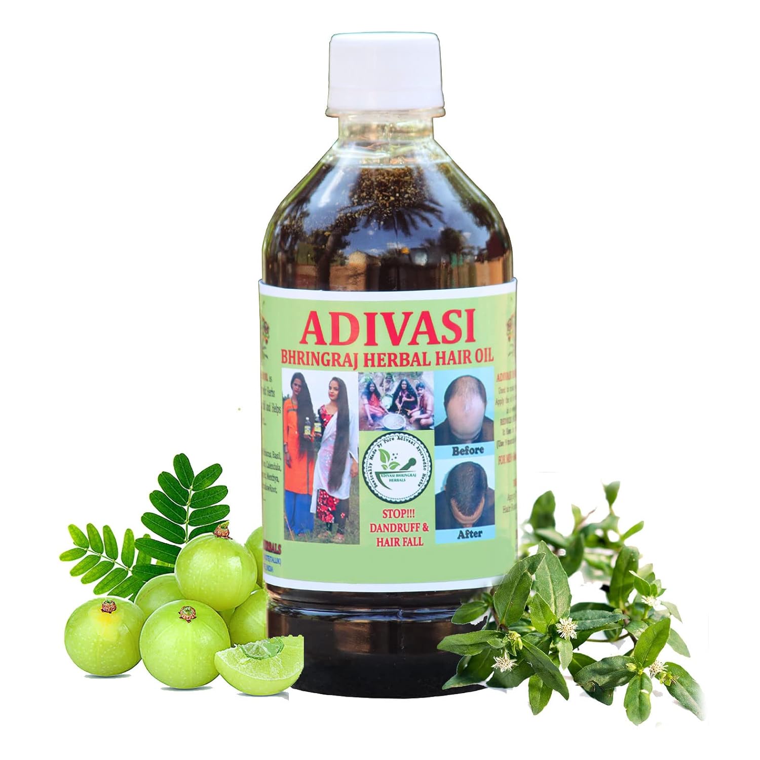 Buy Adivasi Bhringraj Herbal Hair Oil 500ml made by Pure Adivasi