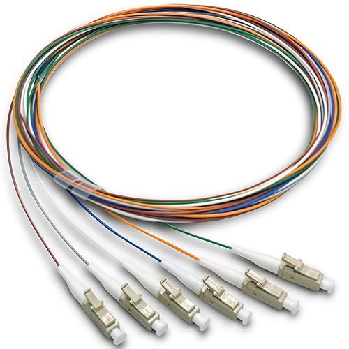 6 coleta multimodo de la fibra del filamento OM3 50125 LC-UPC, 4.9 ft de coleta de la fibra óptica LC-OM3