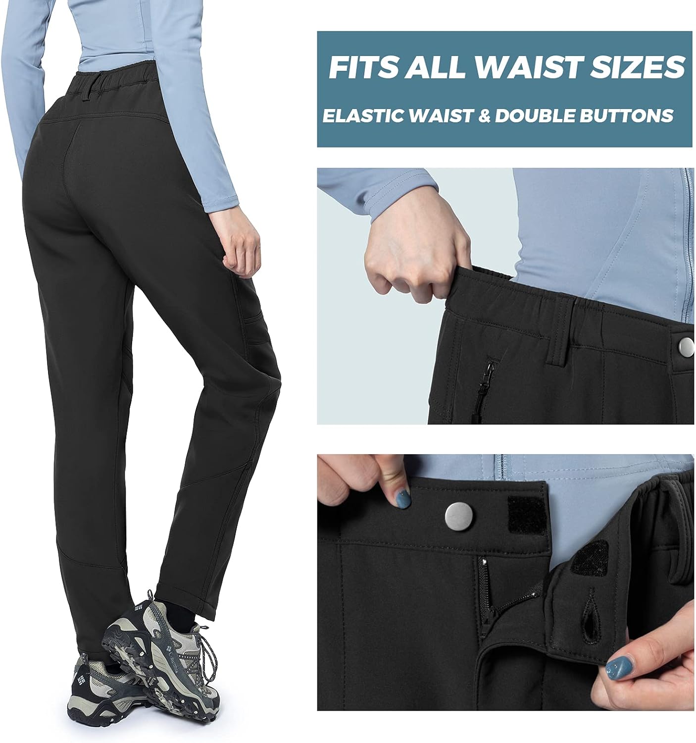 Wespornow Women's-Fleece-Lined-Hiking-Pants Snow-Pants Ski-Pants Snowboarding-Pants Water-Resistant Insulated for Winter : Sports & Outdoors