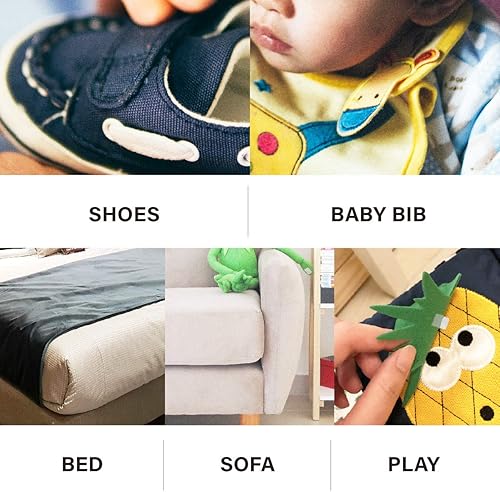 Miniatura 5 de LOVEETA Gancho y lazo para coser para tela, total de 28 rollos de cierres de costura, tiras blancas y negras, cinta entrelazada no adhesiva para